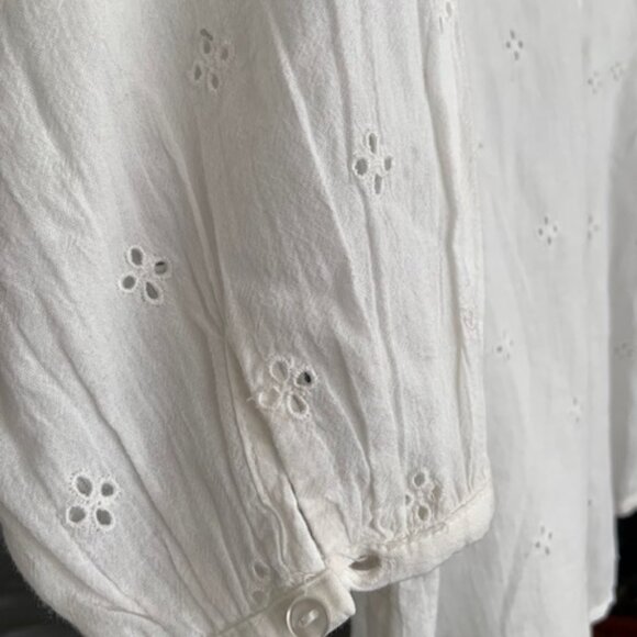 Blouse White Cotton Eyelet - Picture 3 of 6